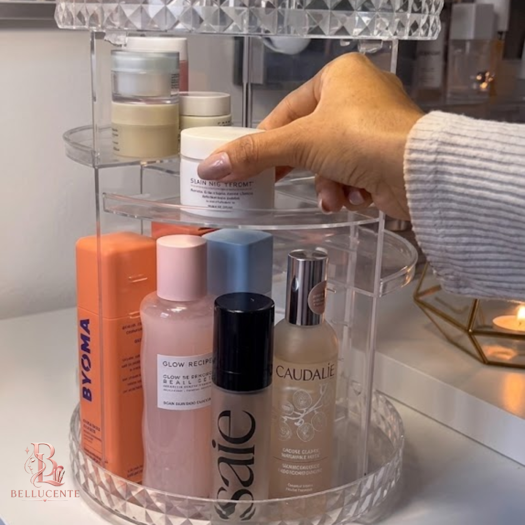 ORGANIZADOR DE MAQUILLAJE COSMÉTICOS GIRATORIO 360°