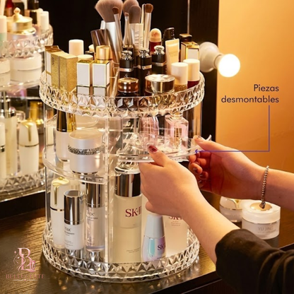 ORGANIZADOR DE MAQUILLAJE COSMÉTICOS GIRATORIO 360°